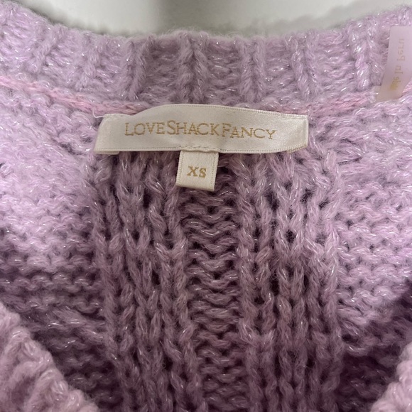 LoveShackFancy Christina Sweater in Thistle XS - Picture 4 of 7